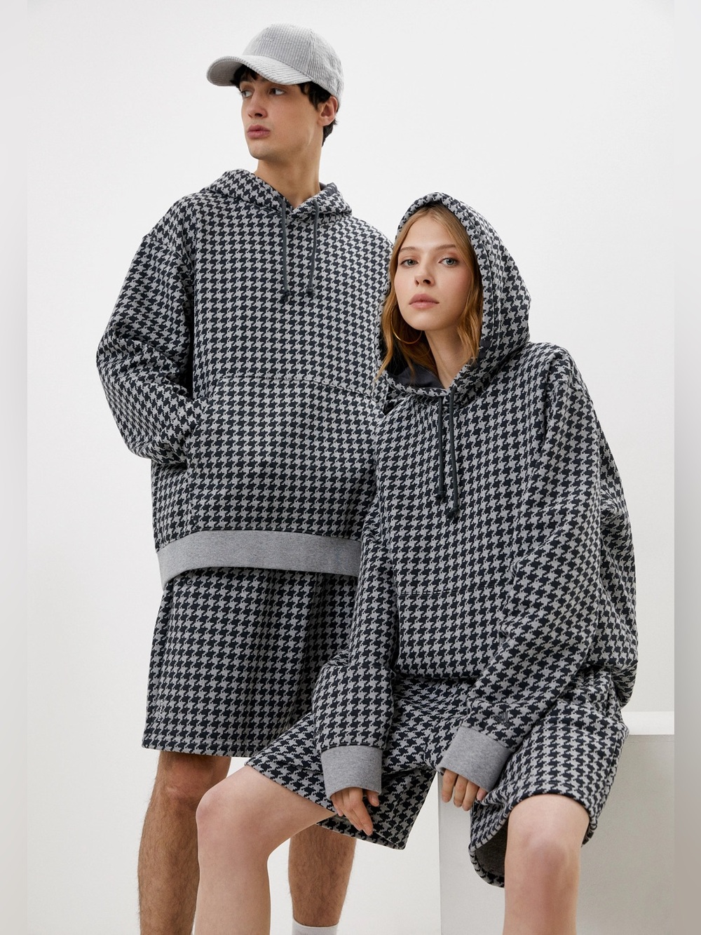 adidas x Ivy Park Halls of Ivy Houndstooth Allover Print Hoodie (All Gender)